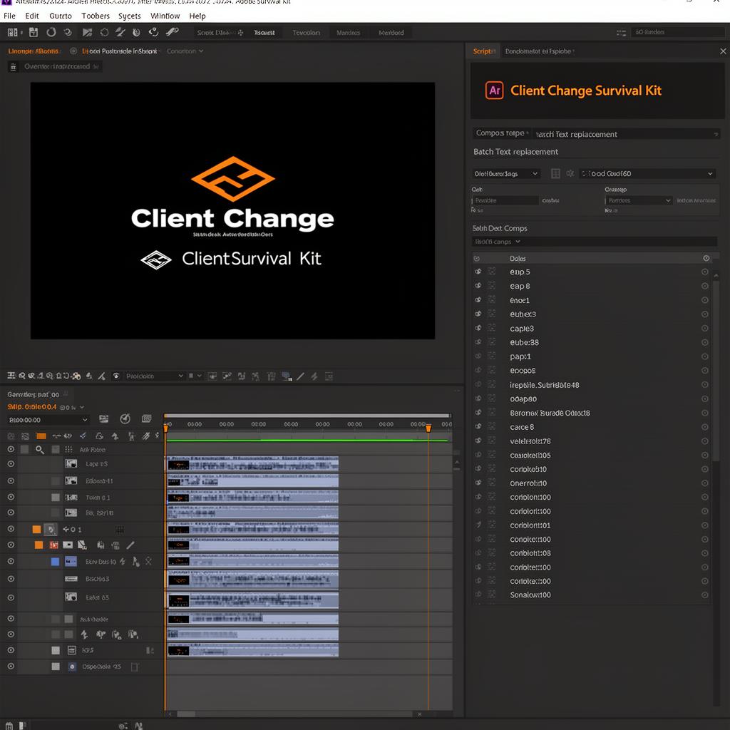 Client Change Survival Kit preview inside After Effects