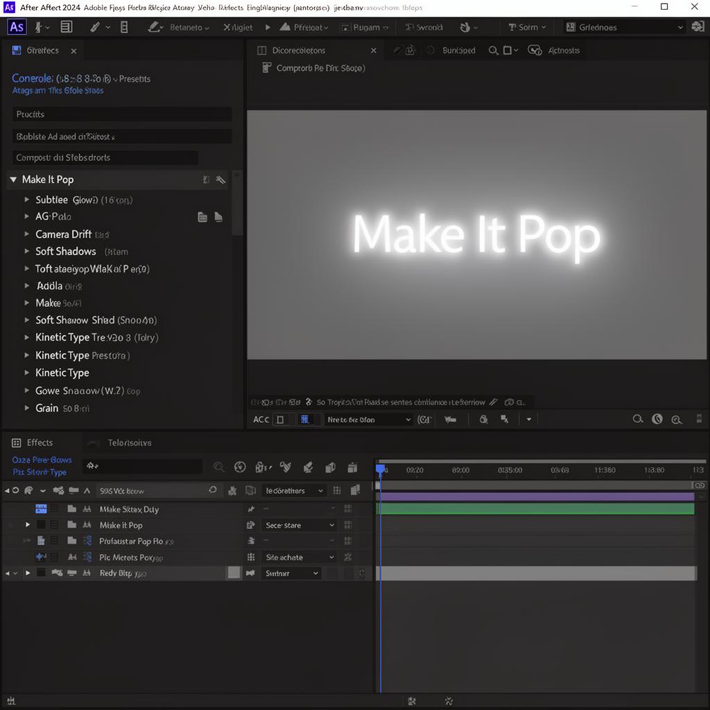 Make It Pop Pack preview inside After Effects